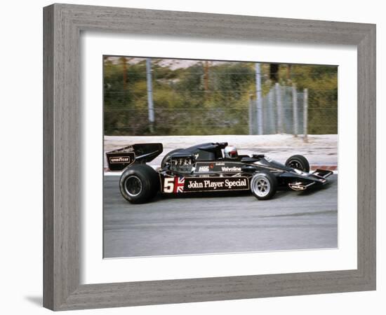 Mario Andretti Racing a Jps Lotus-Cosworth 78, Spanish Grand Prix, Jarama, Spain, 1977-null-Framed Photographic Print