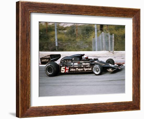 Mario Andretti Racing a Jps Lotus-Cosworth 78, Spanish Grand Prix, Jarama, Spain, 1977-null-Framed Photographic Print