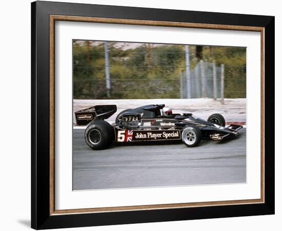 Mario Andretti Racing a Jps Lotus-Cosworth 78, Spanish Grand Prix, Jarama, Spain, 1977-null-Framed Photographic Print