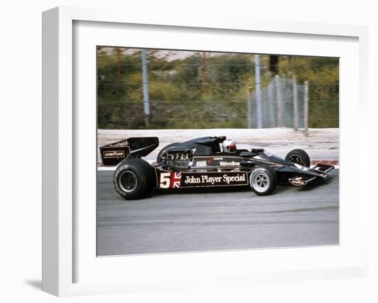 Mario Andretti Racing a Jps Lotus-Cosworth 78, Spanish Grand Prix, Jarama, Spain, 1977-null-Framed Photographic Print