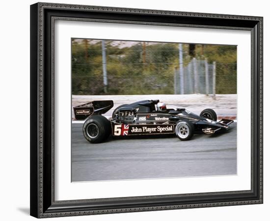 Mario Andretti Racing a Jps Lotus-Cosworth 78, Spanish Grand Prix, Jarama, Spain, 1977-null-Framed Photographic Print