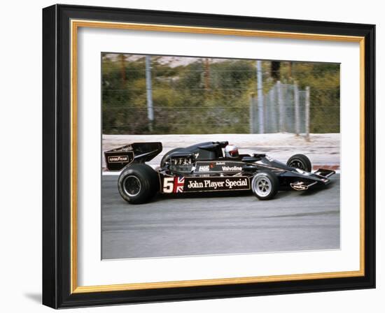 Mario Andretti Racing a Jps Lotus-Cosworth 78, Spanish Grand Prix, Jarama, Spain, 1977-null-Framed Photographic Print