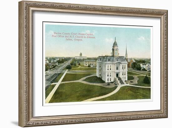 Marion County Courthouse, Salem, Oregon-null-Framed Art Print