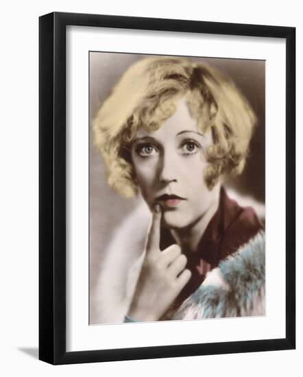 Marion Davies American Film Actress with a Questioning Look on Her Face-null-Framed Photographic Print