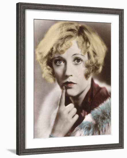 Marion Davies American Film Actress with a Questioning Look on Her Face-null-Framed Photographic Print