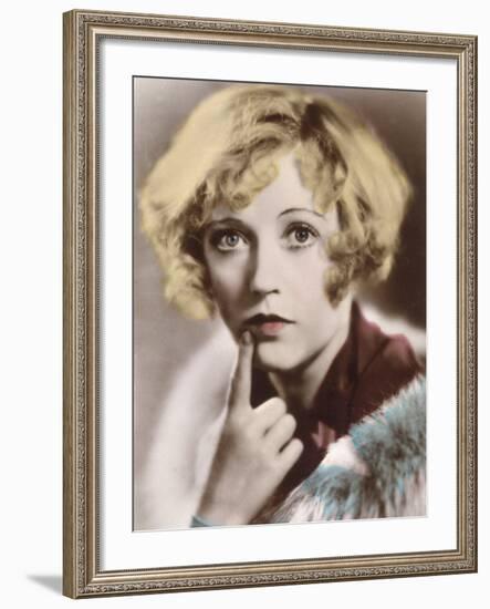 Marion Davies American Film Actress with a Questioning Look on Her Face-null-Framed Photographic Print