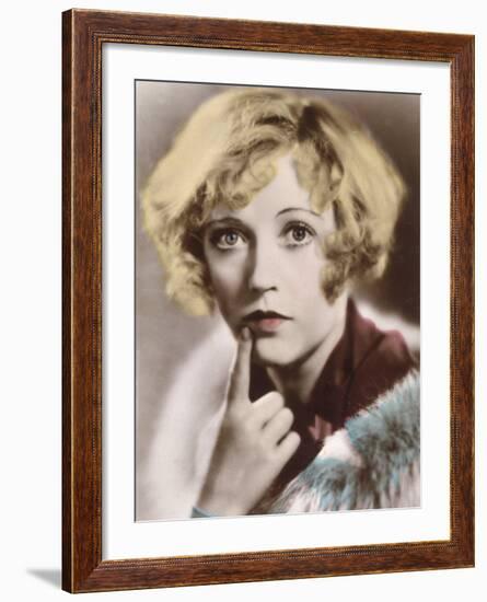 Marion Davies American Film Actress with a Questioning Look on Her Face-null-Framed Photographic Print