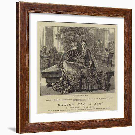 Marion Fay, a Novel-William Small-Framed Giclee Print