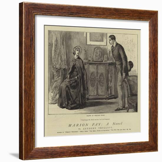 Marion Fay, a Novel-William Small-Framed Giclee Print