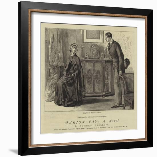 Marion Fay, a Novel-William Small-Framed Giclee Print