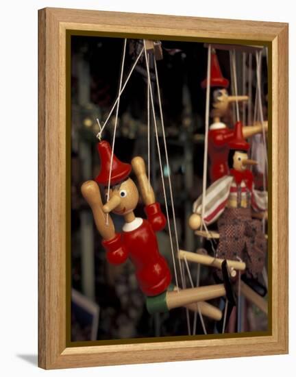 Marionette, Pinocchio Puppet, Taormina, Sicily, Italy-Connie Ricca-Framed Premier Image Canvas