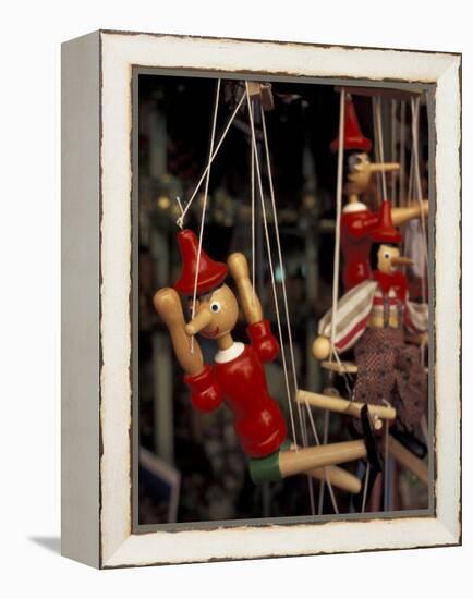 Marionette, Pinocchio Puppet, Taormina, Sicily, Italy-Connie Ricca-Framed Premier Image Canvas