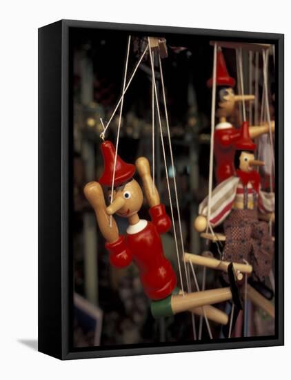 Marionette, Pinocchio Puppet, Taormina, Sicily, Italy-Connie Ricca-Framed Premier Image Canvas