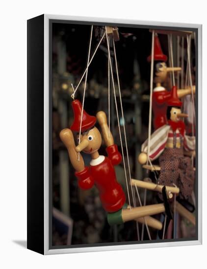 Marionette, Pinocchio Puppet, Taormina, Sicily, Italy-Connie Ricca-Framed Premier Image Canvas