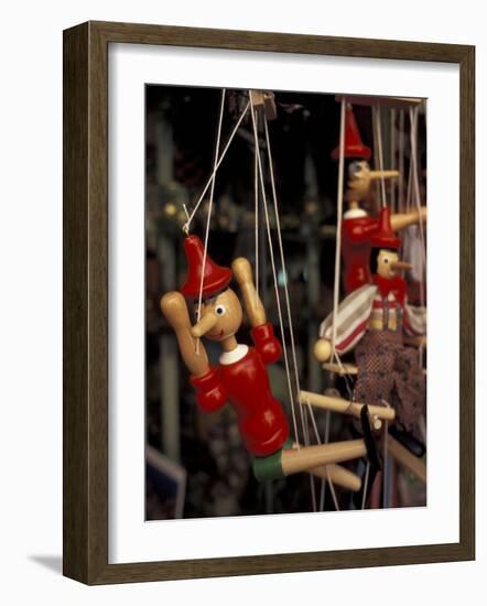 Marionette, Pinocchio Puppet, Taormina, Sicily, Italy-Connie Ricca-Framed Photographic Print