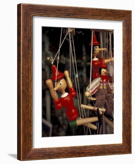 Marionette, Pinocchio Puppet, Taormina, Sicily, Italy-Connie Ricca-Framed Photographic Print