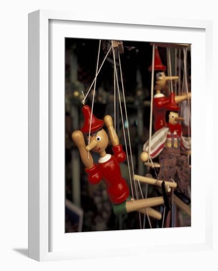 Marionette, Pinocchio Puppet, Taormina, Sicily, Italy-Connie Ricca-Framed Photographic Print