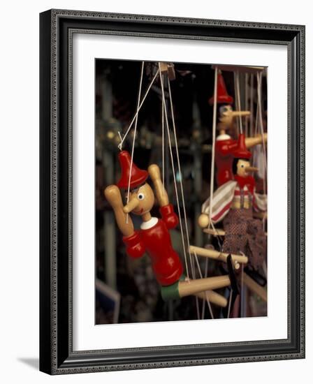 Marionette, Pinocchio Puppet, Taormina, Sicily, Italy-Connie Ricca-Framed Photographic Print