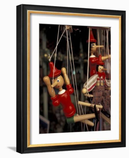 Marionette, Pinocchio Puppet, Taormina, Sicily, Italy-Connie Ricca-Framed Photographic Print
