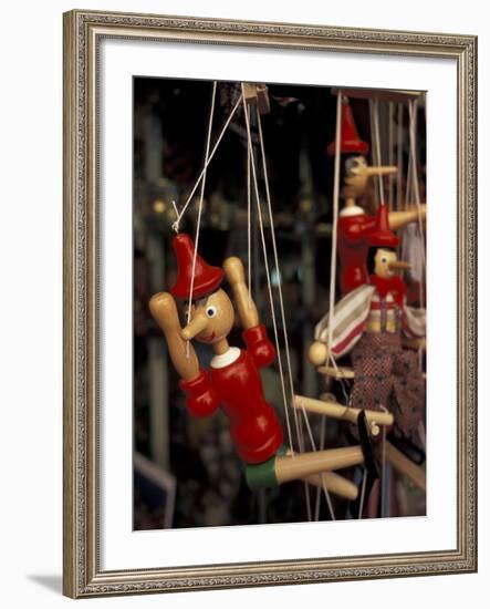 Marionette, Pinocchio Puppet, Taormina, Sicily, Italy-Connie Ricca-Framed Photographic Print