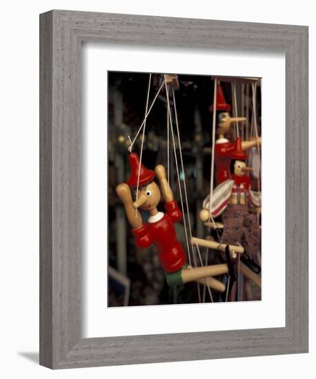 Marionette, Pinocchio Puppet, Taormina, Sicily, Italy-Connie Ricca-Framed Photographic Print