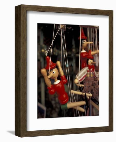 Marionette, Pinocchio Puppet, Taormina, Sicily, Italy-Connie Ricca-Framed Photographic Print