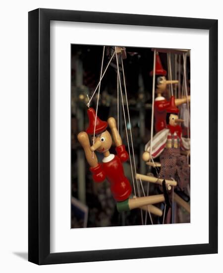 Marionette, Pinocchio Puppet, Taormina, Sicily, Italy-Connie Ricca-Framed Photographic Print