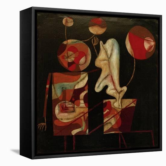 Marionetten (Bunt auf Schwarz) (Marionettes (Colour on Black)), 1930-Paul Klee-Framed Premier Image Canvas