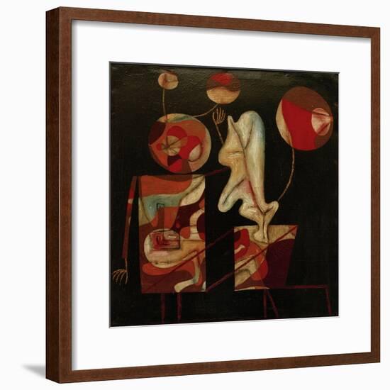 Marionetten (Bunt auf Schwarz) (Marionettes (Colour on Black)), 1930-Paul Klee-Framed Giclee Print