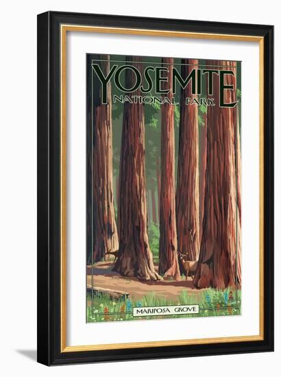 Mariposa Grove - Yosemite National Park, California-Lantern Press-Framed Art Print