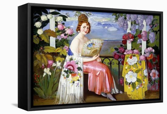 Mariquita and Flowers; Mariquita En Flores, 1930 (Oil on Canvas)-Alfredo Ramos Martinez-Framed Premier Image Canvas