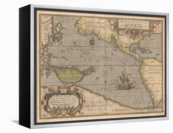 Maris Pacifici (From Theatrum Orbis Terraru), 1595-Abraham Ortelius-Framed Premier Image Canvas