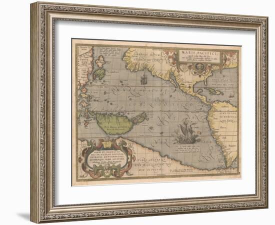 Maris Pacifici (From Theatrum Orbis Terraru), 1595-Abraham Ortelius-Framed Giclee Print