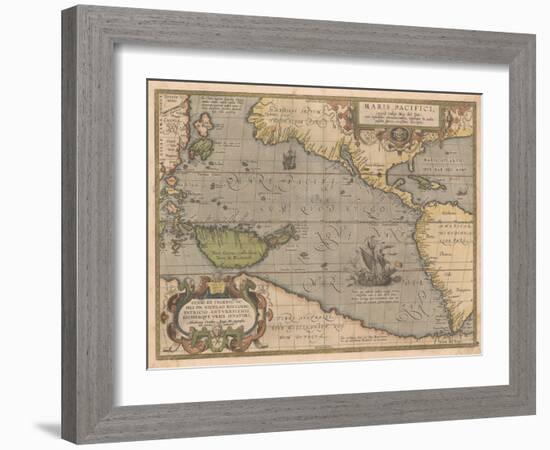 Maris Pacifici (From Theatrum Orbis Terraru), 1595-Abraham Ortelius-Framed Giclee Print