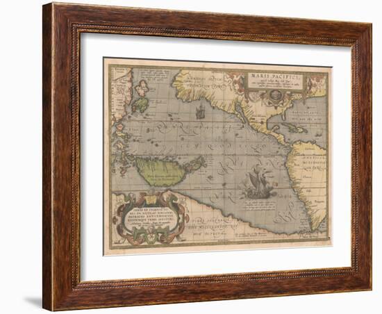 Maris Pacifici (From Theatrum Orbis Terraru), 1595-Abraham Ortelius-Framed Giclee Print