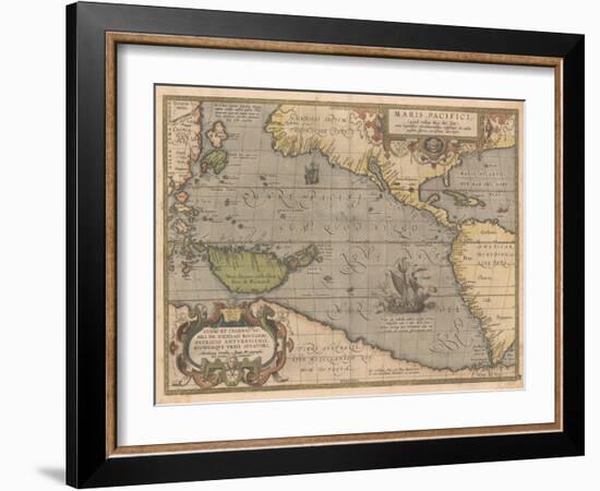 Maris Pacifici (From Theatrum Orbis Terraru), 1595-Abraham Ortelius-Framed Giclee Print