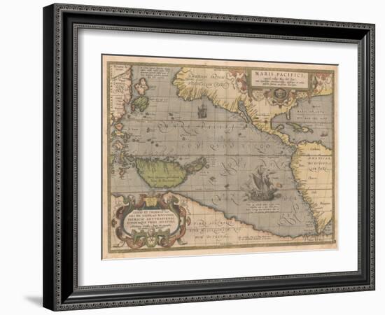 Maris Pacifici (From Theatrum Orbis Terraru), 1595-Abraham Ortelius-Framed Giclee Print