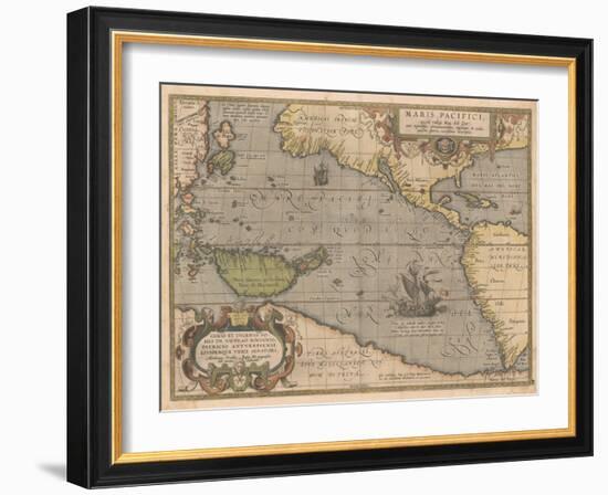 Maris Pacifici (From Theatrum Orbis Terraru), 1595-Abraham Ortelius-Framed Giclee Print