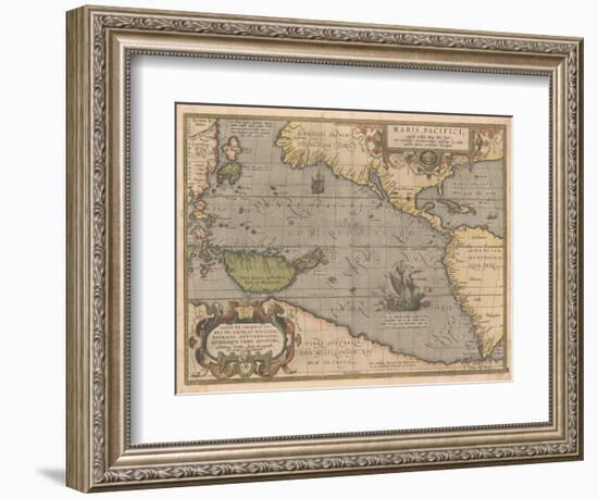 Maris Pacifici (From Theatrum Orbis Terraru), 1595-Abraham Ortelius-Framed Giclee Print