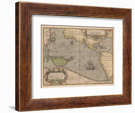 Maris Pacifici (From Theatrum Orbis Terraru), 1595-Abraham Ortelius-Framed Giclee Print