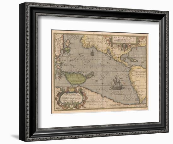 Maris Pacifici (From Theatrum Orbis Terraru), 1595-Abraham Ortelius-Framed Giclee Print