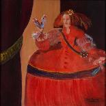Menina in Red with Small Cockerel-Marisa Leon-Framed Giclee Print