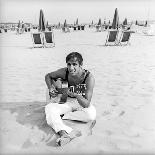 Adriano Celentano with the Guitar at the Beach-Marisa Rastellini-Photographic Print