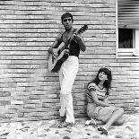 Adriano Celentano with the Guitar at the Beach-Marisa Rastellini-Photographic Print