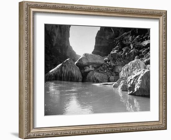 Mariscal Canyon, with Steep, Jagged Walls Rising Sharply from River, at Big Bend National Park-Myron Davis-Framed Photographic Print