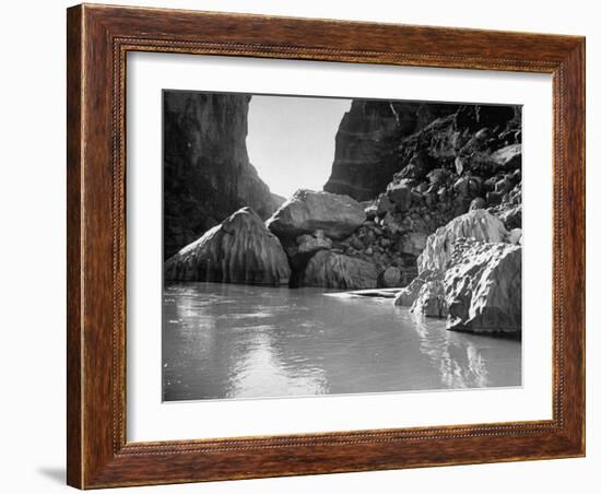 Mariscal Canyon, with Steep, Jagged Walls Rising Sharply from River, at Big Bend National Park-Myron Davis-Framed Photographic Print