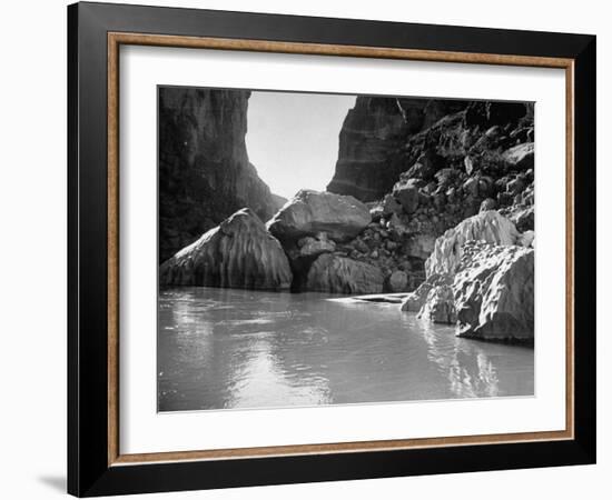 Mariscal Canyon, with Steep, Jagged Walls Rising Sharply from River, at Big Bend National Park-Myron Davis-Framed Photographic Print