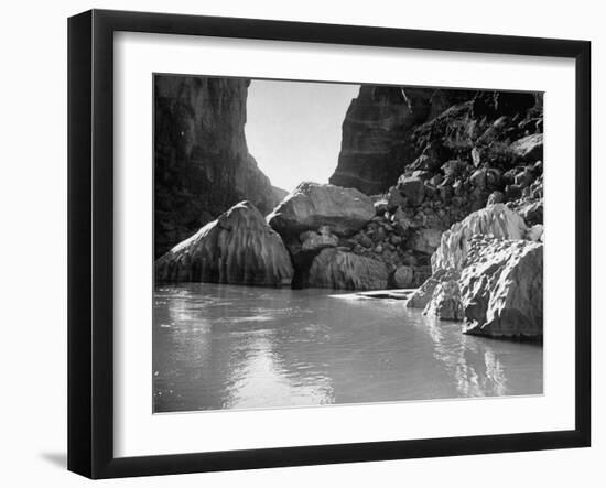 Mariscal Canyon, with Steep, Jagged Walls Rising Sharply from River, at Big Bend National Park-Myron Davis-Framed Photographic Print