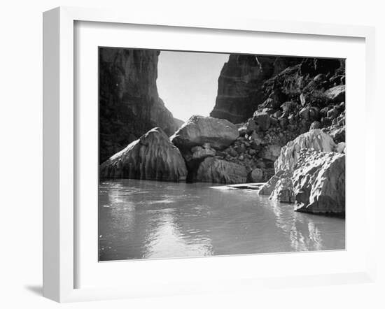 Mariscal Canyon, with Steep, Jagged Walls Rising Sharply from River, at Big Bend National Park-Myron Davis-Framed Photographic Print