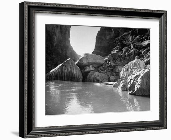 Mariscal Canyon, with Steep, Jagged Walls Rising Sharply from River, at Big Bend National Park-Myron Davis-Framed Photographic Print